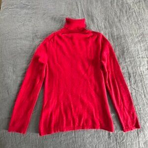 Cherry Red Cashmere Turtleneck